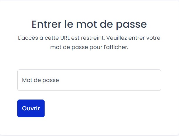 Lien protégé par mot de passe