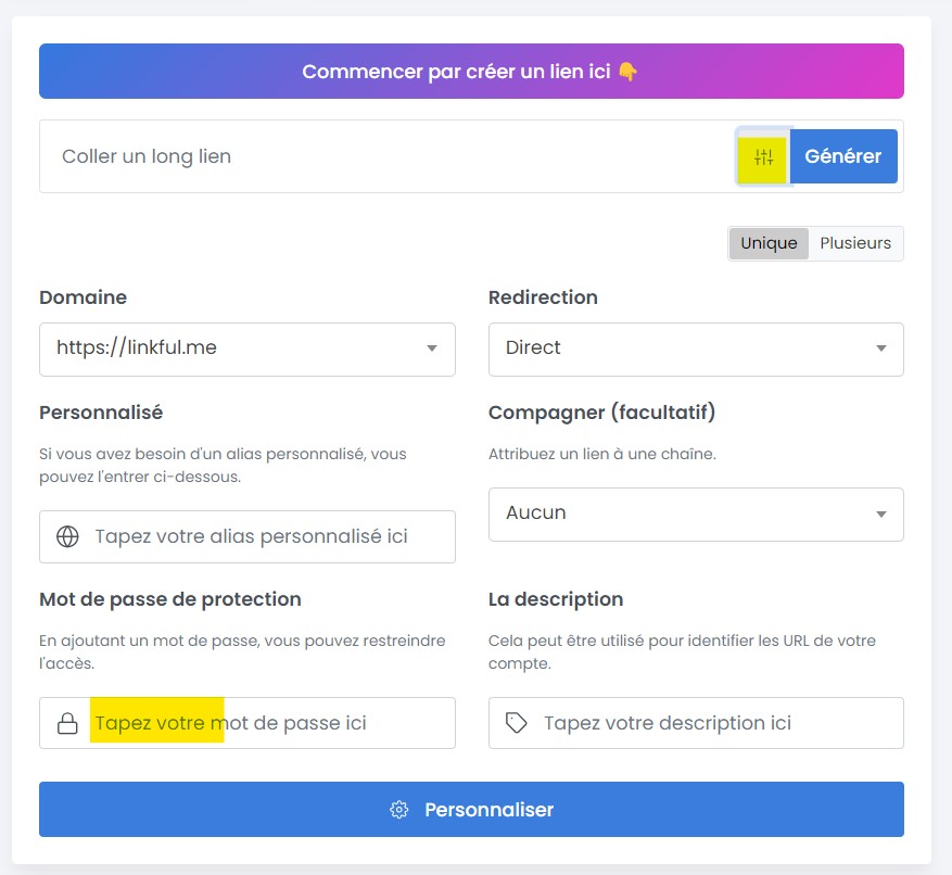creation de lien linkful
